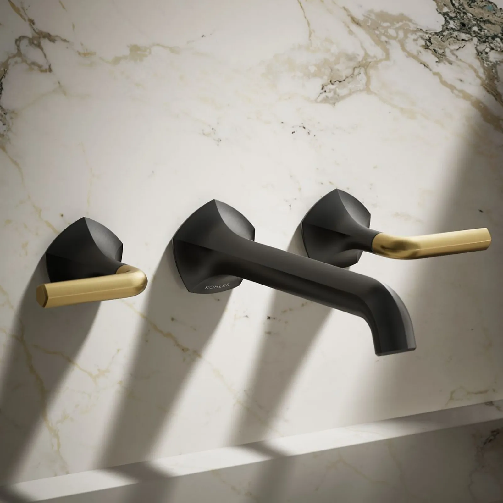 Wall-mount bathroom sink faucet Lever handle trim, 1.2 gpm^Kohler Hot