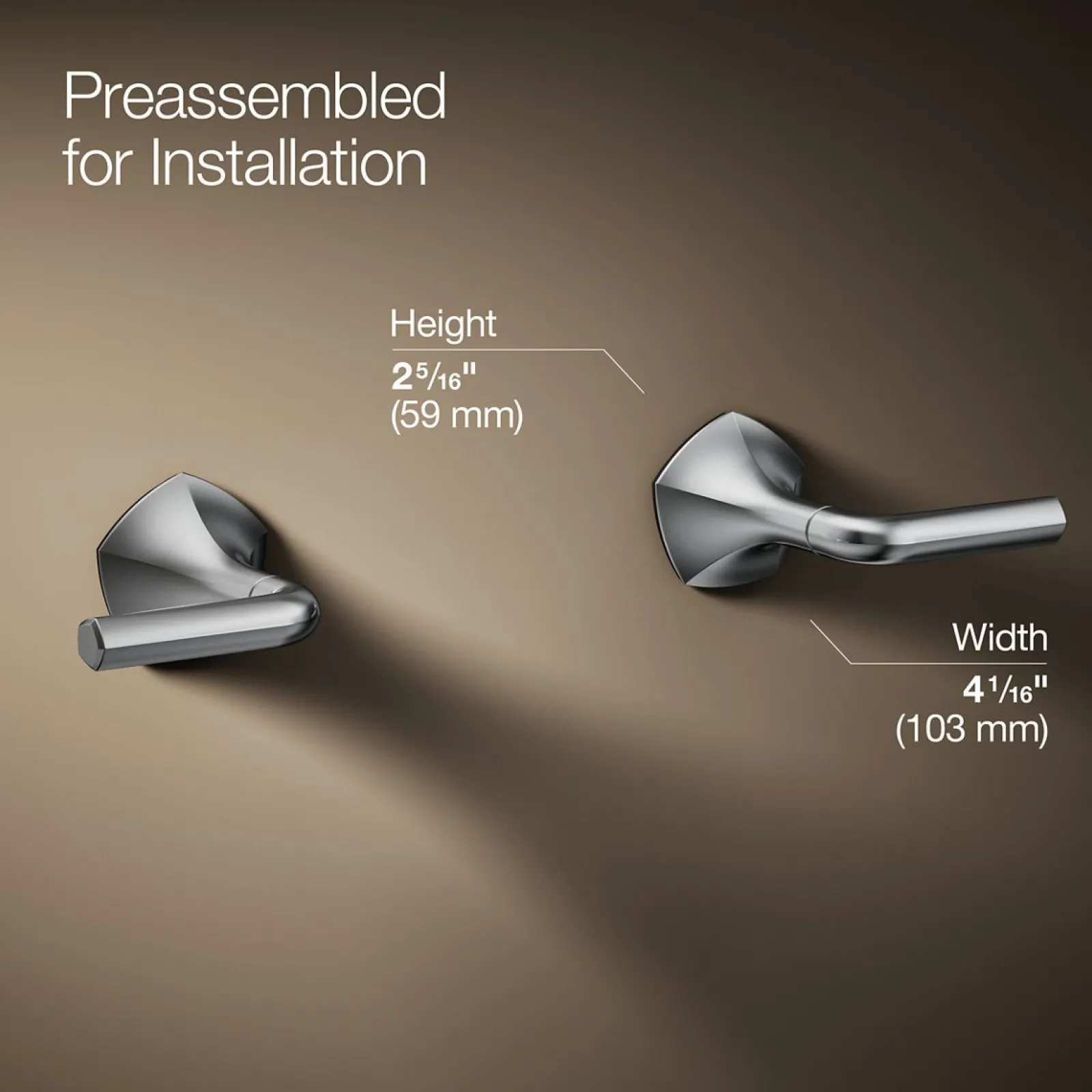 Wall-mount bathroom sink faucet Lever handle trim, 1.2 gpm^Kohler Hot
