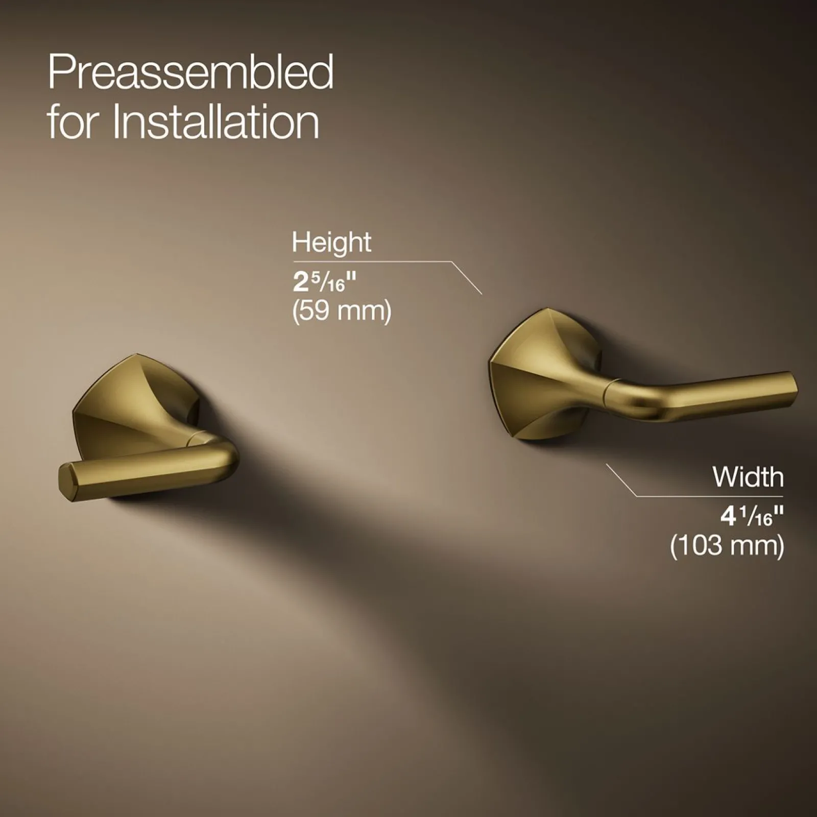 Wall-mount bathroom sink faucet Lever handle trim, 1.2 gpm^Kohler Hot