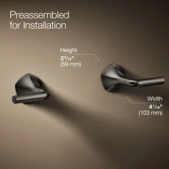 Wall-mount bathroom sink faucet Lever handle trim, 1.2 gpm^Kohler Hot