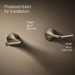 Wall-mount bathroom sink faucet Lever handle trim, 1.2 gpm^Kohler Hot