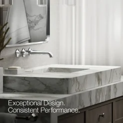 Wall-mount bathroom sink faucet Lever handle trim, 1.2 gpm^Kohler Hot