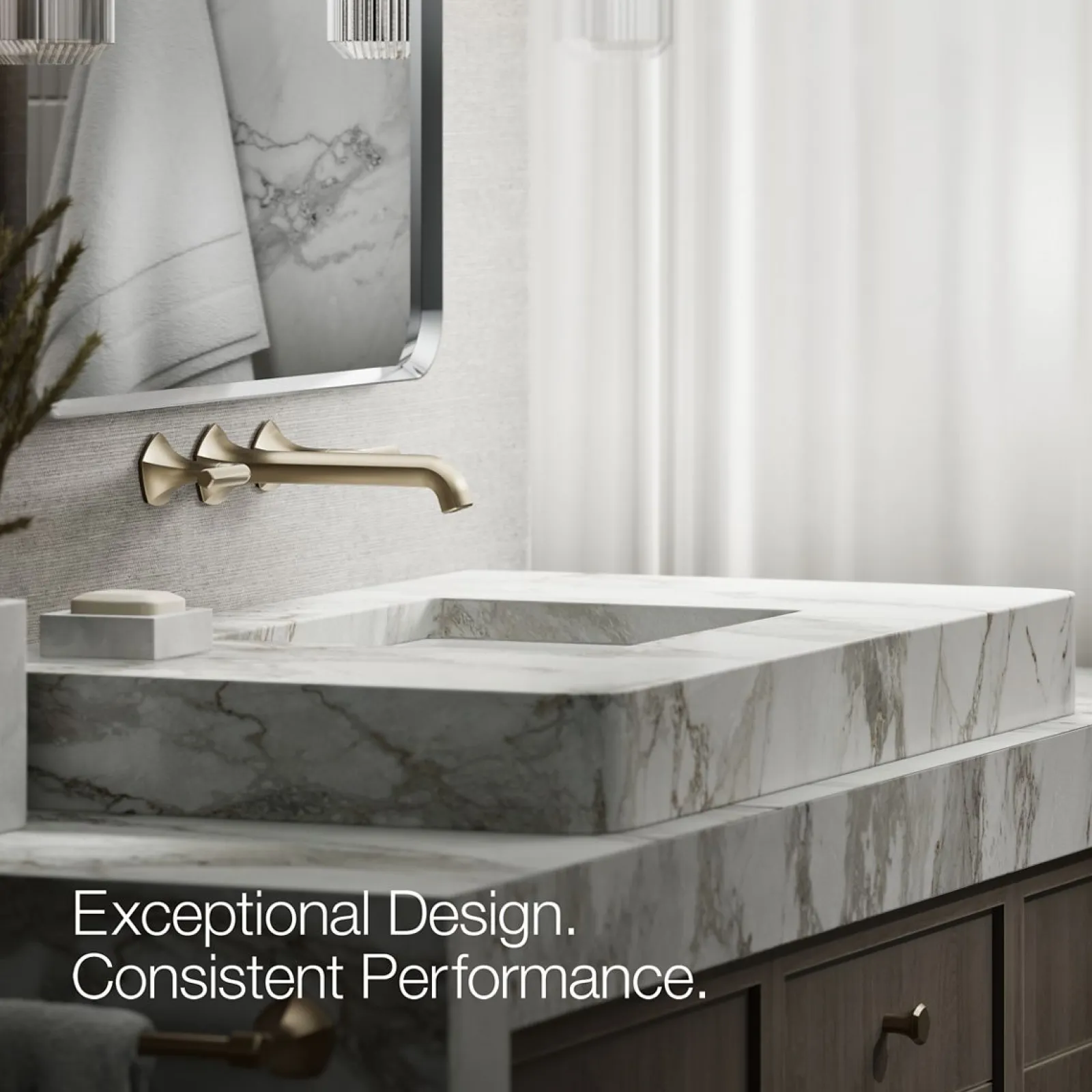 Wall-mount bathroom sink faucet Lever handle trim, 1.2 gpm^Kohler Hot