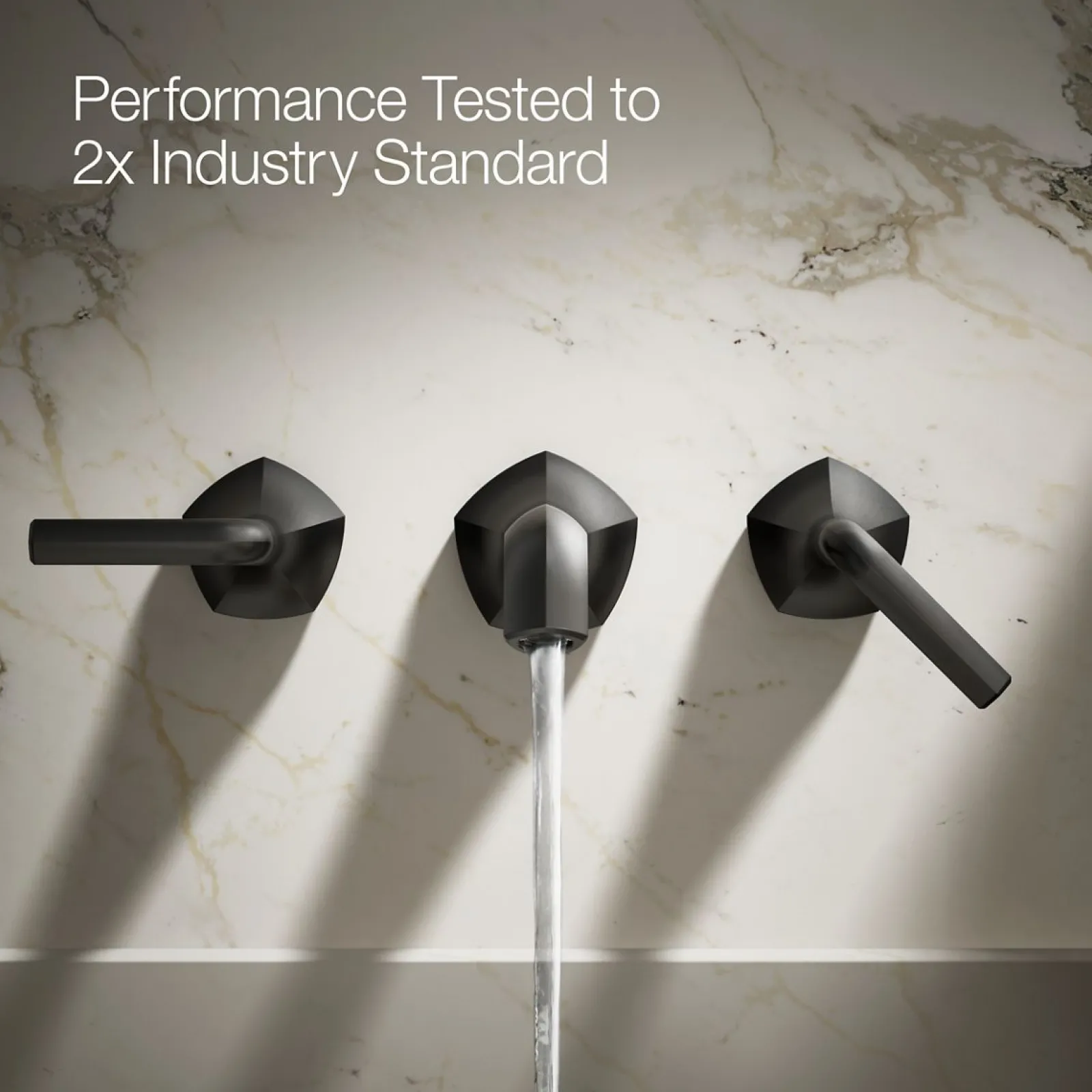Wall-mount bathroom sink faucet Lever handle trim, 1.2 gpm^Kohler Hot