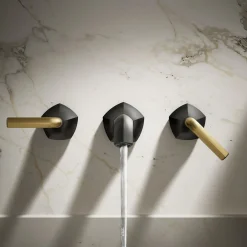 Wall-mount bathroom sink faucet Lever handle trim, 1.2 gpm^Kohler Hot