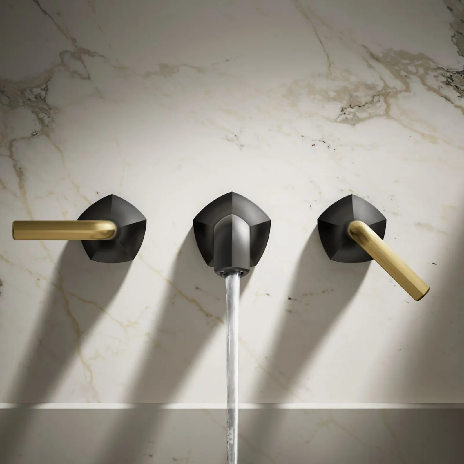 Wall-mount bathroom sink faucet Lever handle trim, 1.2 gpm^Kohler Hot