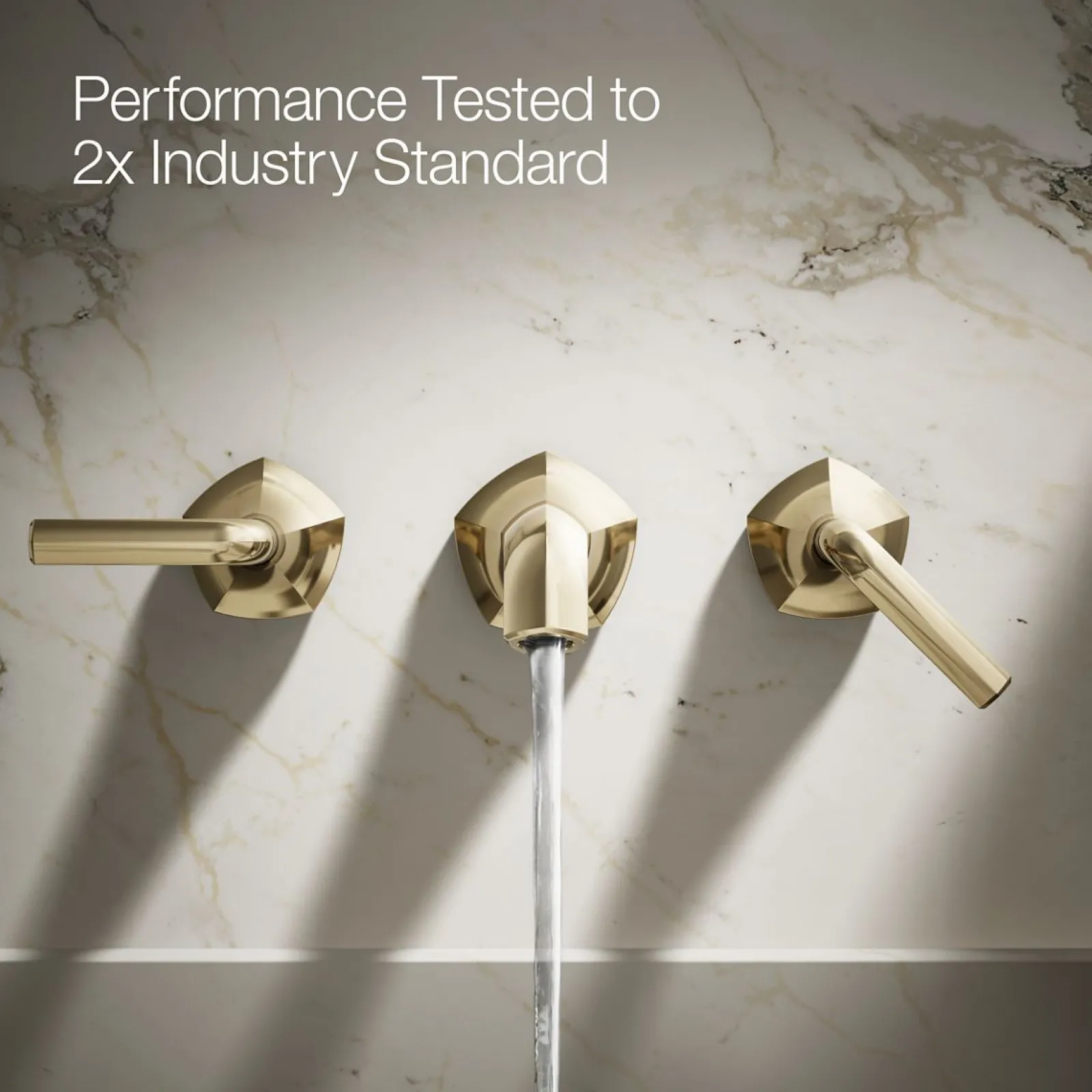 Wall-mount bathroom sink faucet Lever handle trim, 1.2 gpm^Kohler Hot