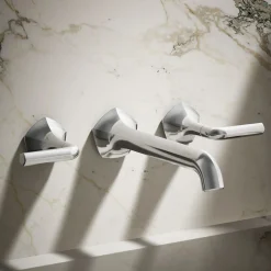 Wall-mount bathroom sink faucet Lever handle trim, 1.2 gpm^Kohler Hot