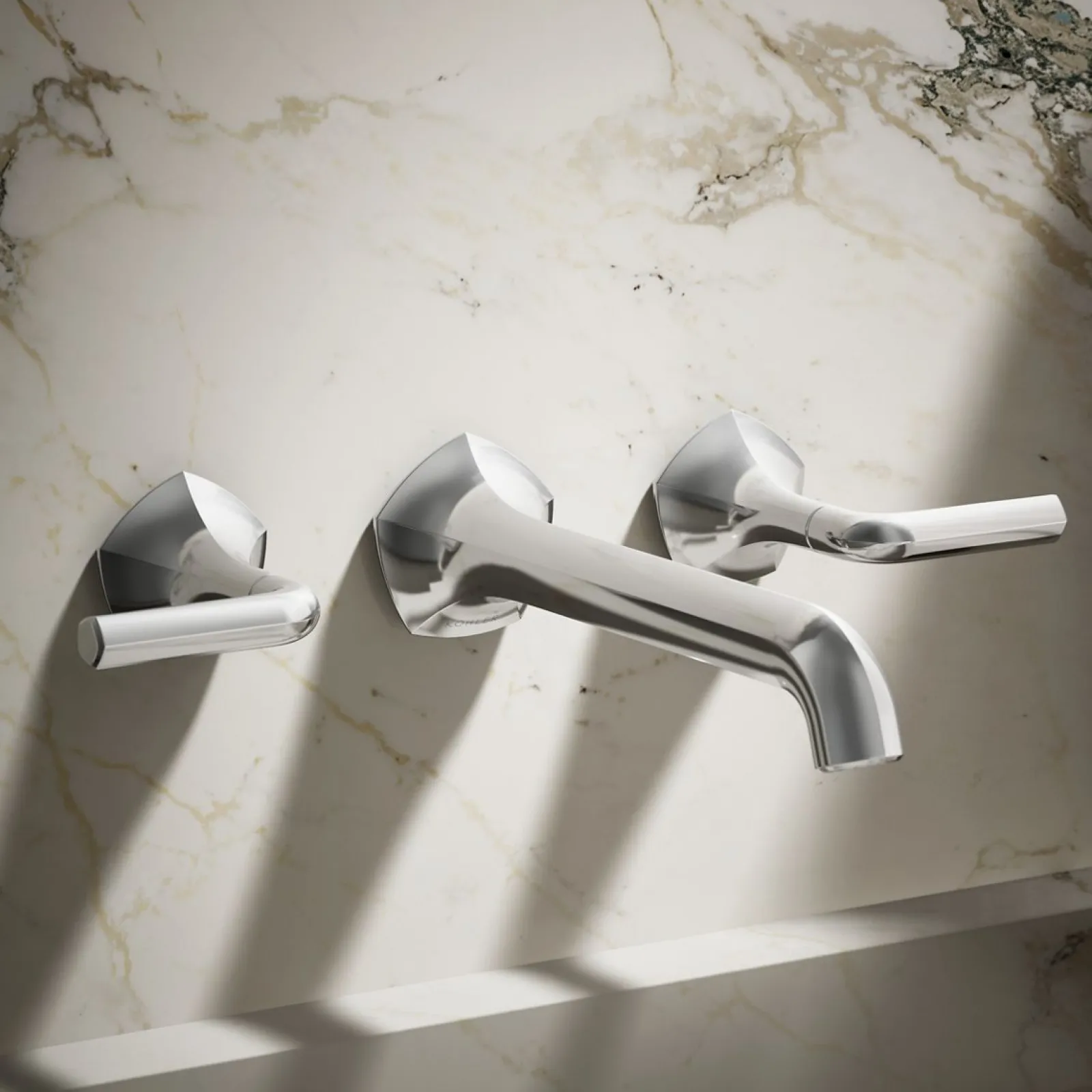Wall-mount bathroom sink faucet Lever handle trim, 1.2 gpm^Kohler Hot