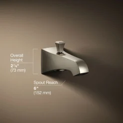 Wall-mount bath spout with Deco design and diverter^Kohler Clearance