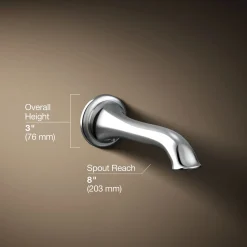 Wall-mount bath spout with flare design^Kohler Online