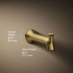 Wall-mount bath spout with Straight design and diverter^Kohler Best