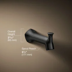 Wall-mount bath spout with Straight design and diverter^Kohler Best