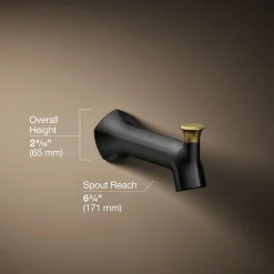 Wall-mount bath spout with Straight design and diverter^Kohler Best