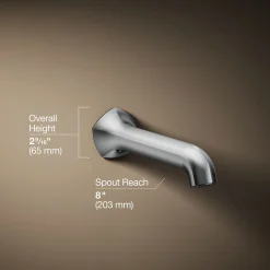 Wall-mount bath spout with Straight design, 8
