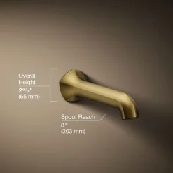 Wall-mount bath spout with Straight design, 8