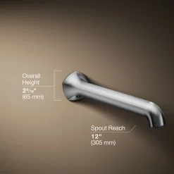 Wall-mount bath spout with Straight design, 12