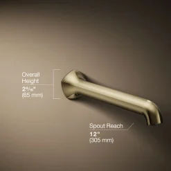Wall-mount bath spout with Straight design, 12