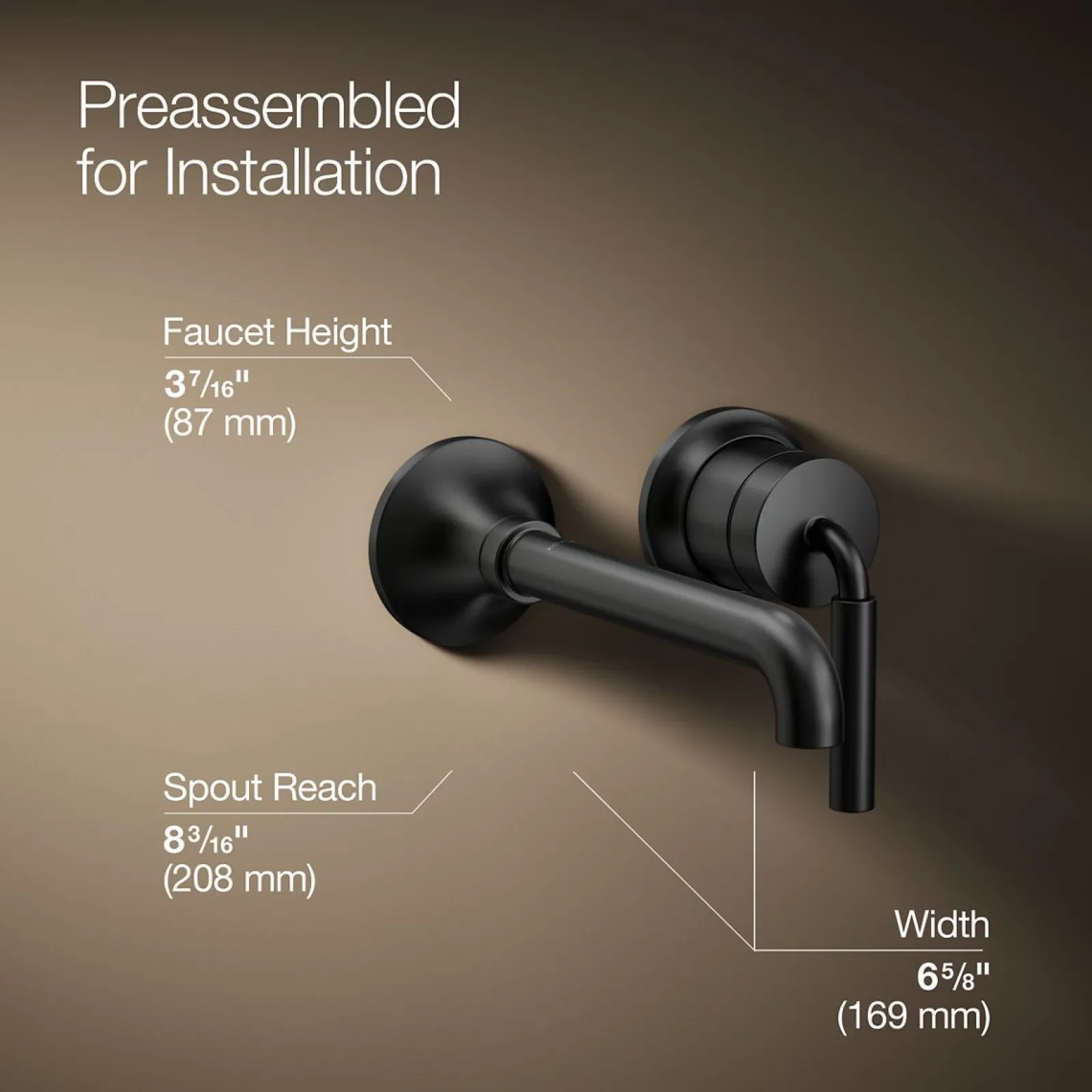 Wall-mount single-handle bathroom sink faucet, 1.2 gpm^Kohler Best