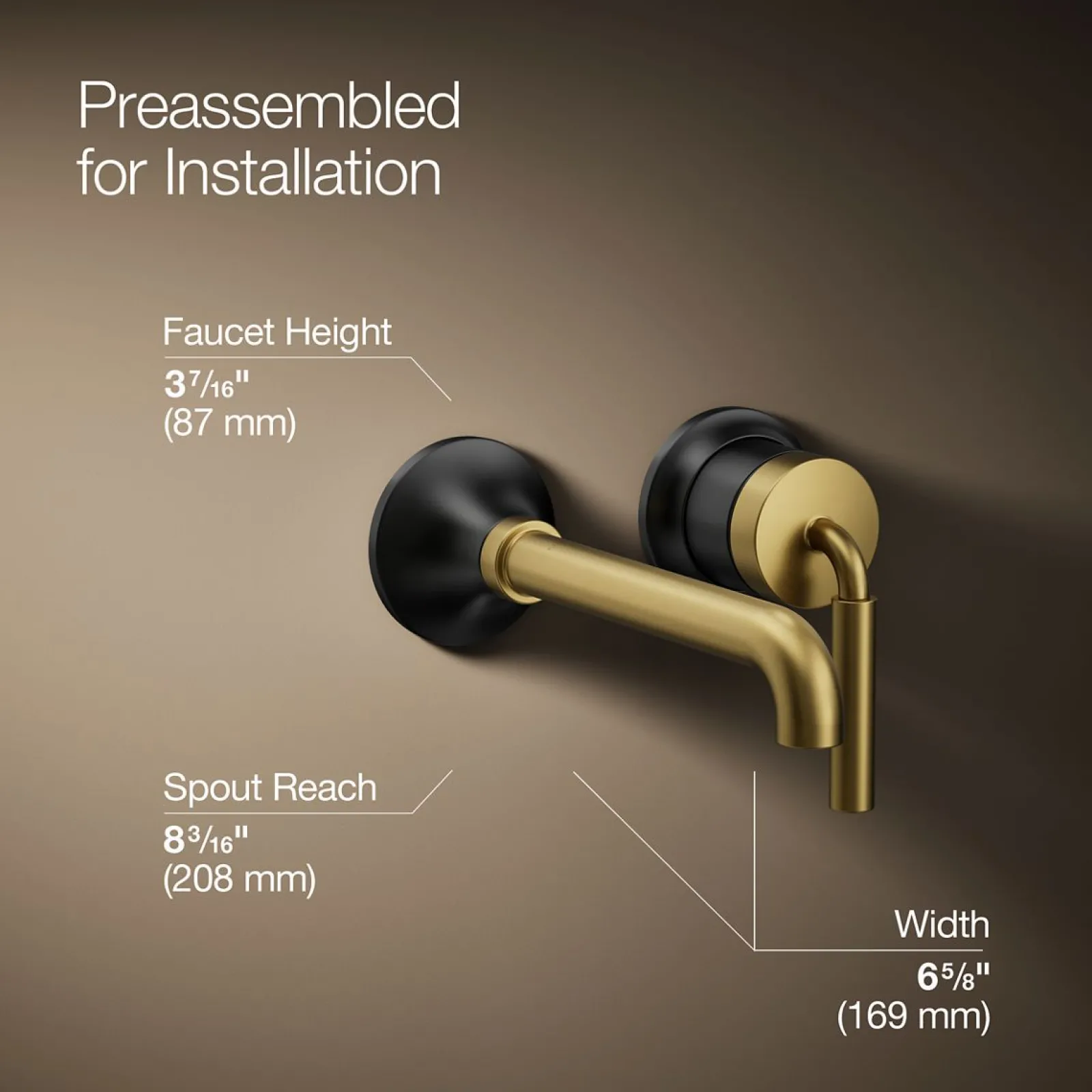 Wall-mount single-handle bathroom sink faucet, 1.2 gpm^Kohler Best