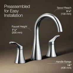 Widespread bathroom sink faucet, 0.5 gpm^Kohler