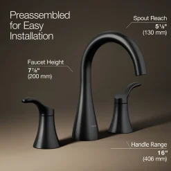 Widespread bathroom sink faucet, 0.5 gpm^Kohler