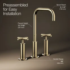Widespread bathroom sink faucet with Cross handles, 1.2 gpm^Kohler Hot