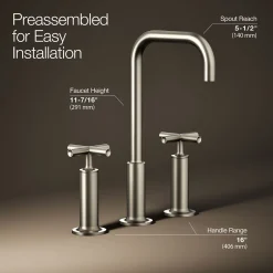 Widespread bathroom sink faucet with Cross handles, 1.2 gpm^Kohler Hot