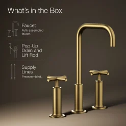 Widespread bathroom sink faucet with Cross handles, 1.2 gpm^Kohler Hot