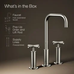 Widespread bathroom sink faucet with Cross handles, 1.2 gpm^Kohler Hot
