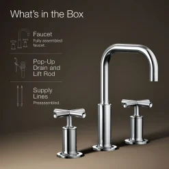 Widespread bathroom sink faucet with Cross handles, 1.2 gpm^Kohler Clearance