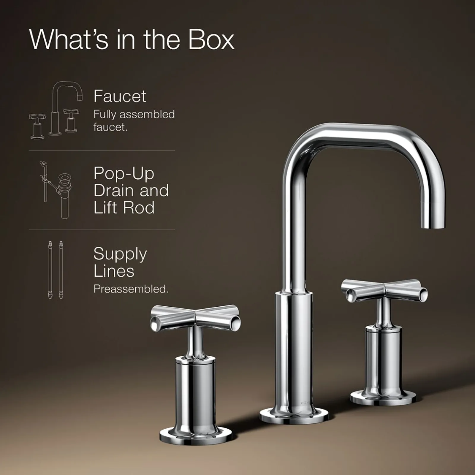 Widespread bathroom sink faucet with Cross handles, 1.2 gpm^Kohler Clearance