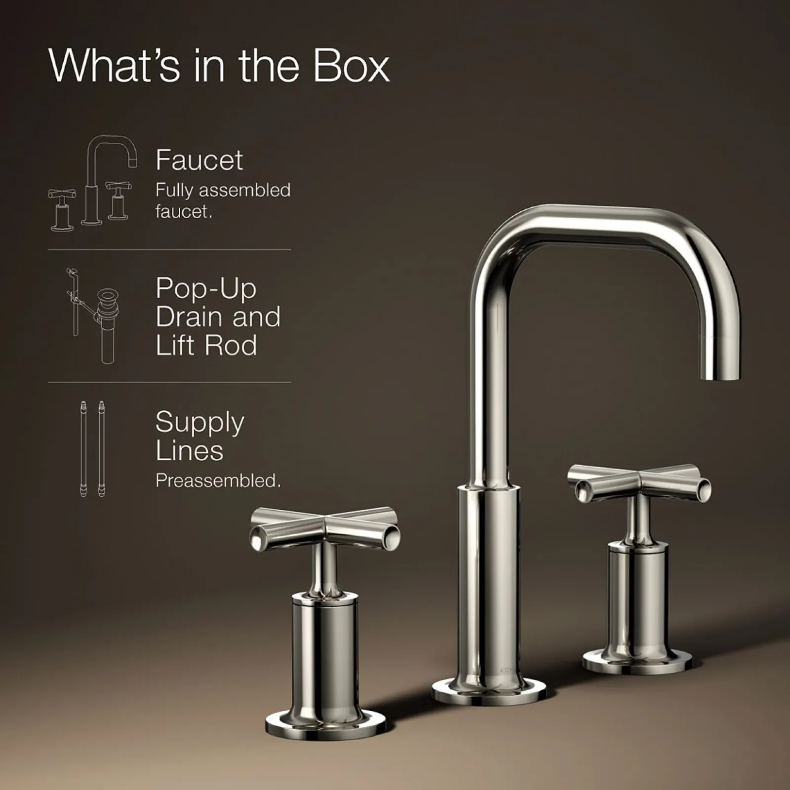 Widespread bathroom sink faucet with Cross handles, 1.2 gpm^Kohler Clearance