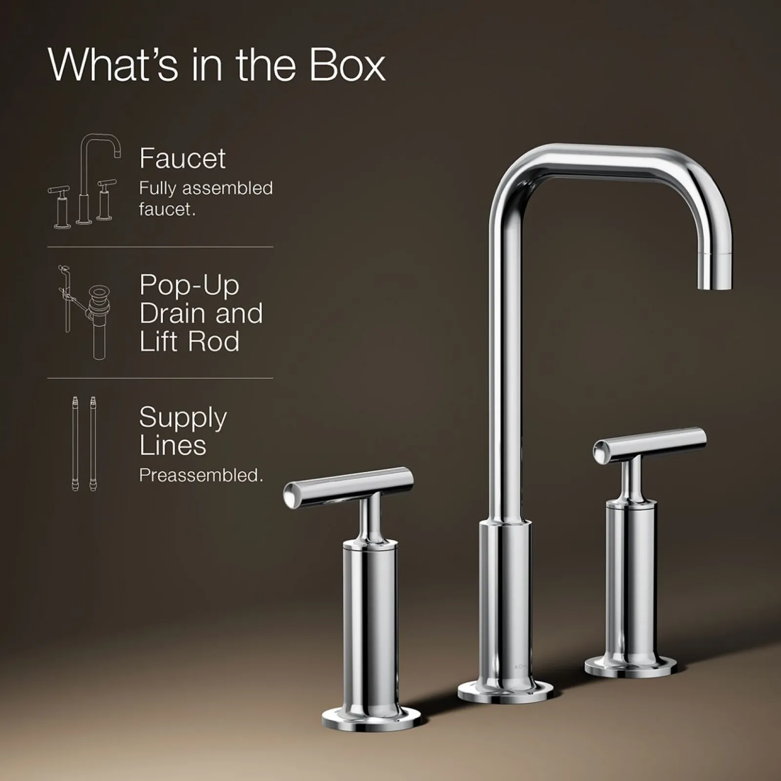 Widespread bathroom sink faucet with Lever handles, 1.2 gpm^Kohler Online
