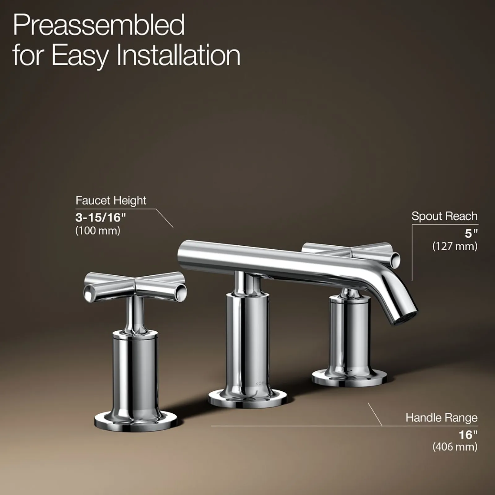 Widespread bathroom sink faucet with Cross handles, 1.2 gpm^Kohler Best