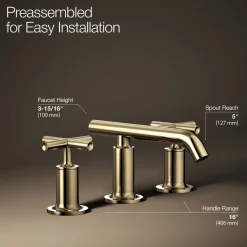 Widespread bathroom sink faucet with Cross handles, 1.2 gpm^Kohler Best