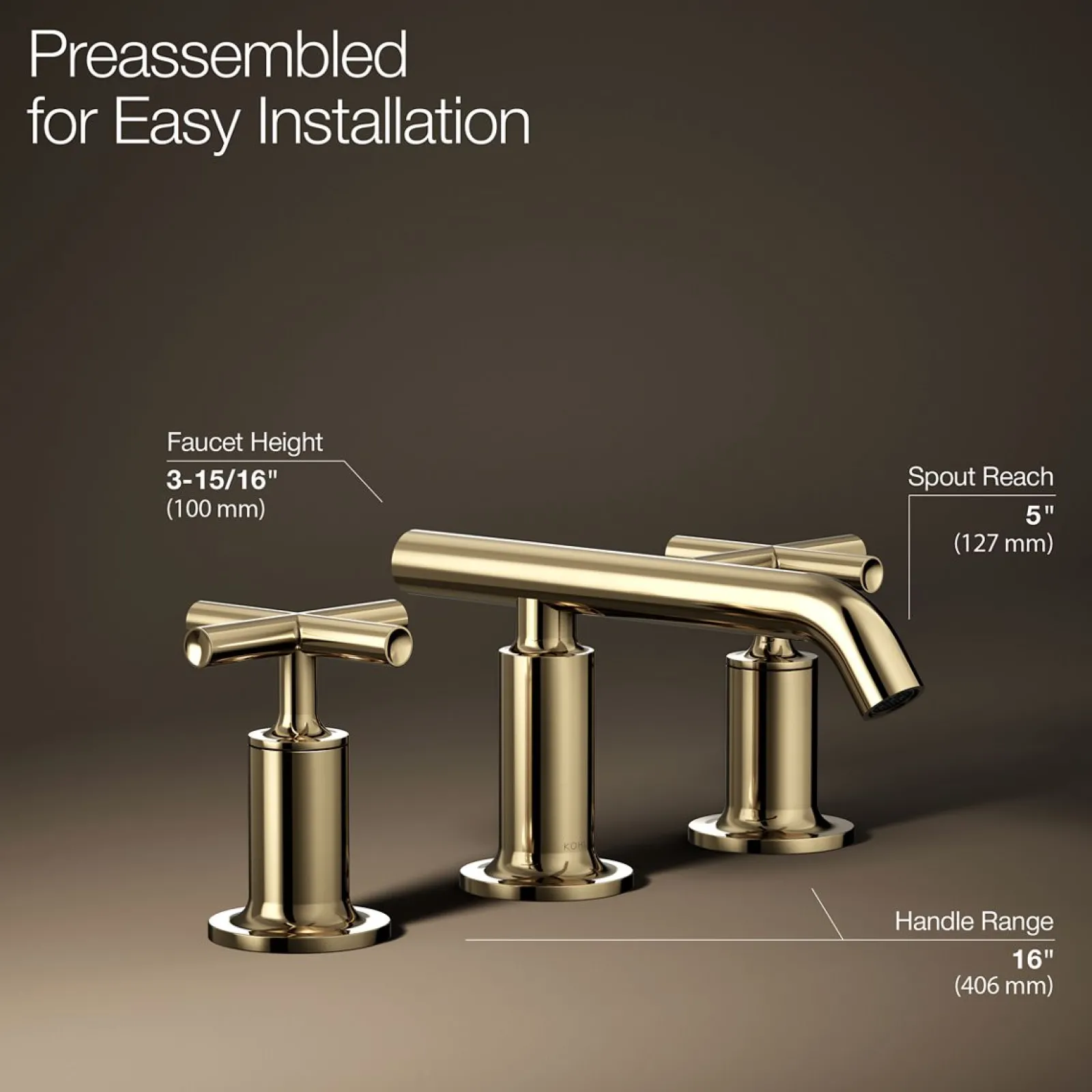 Widespread bathroom sink faucet with Cross handles, 1.2 gpm^Kohler Best