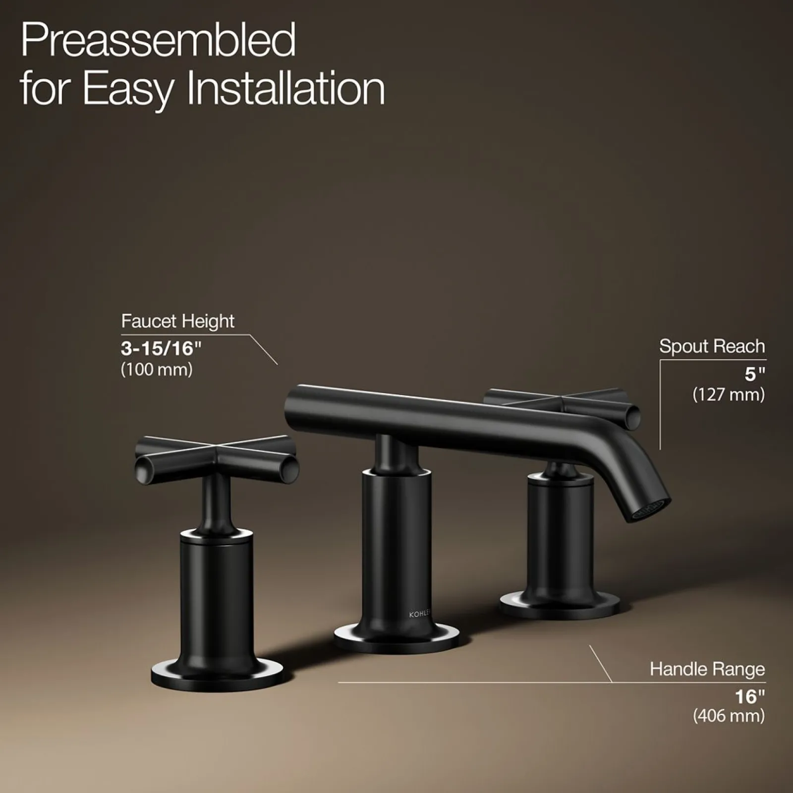 Widespread bathroom sink faucet with Cross handles, 1.2 gpm^Kohler Best