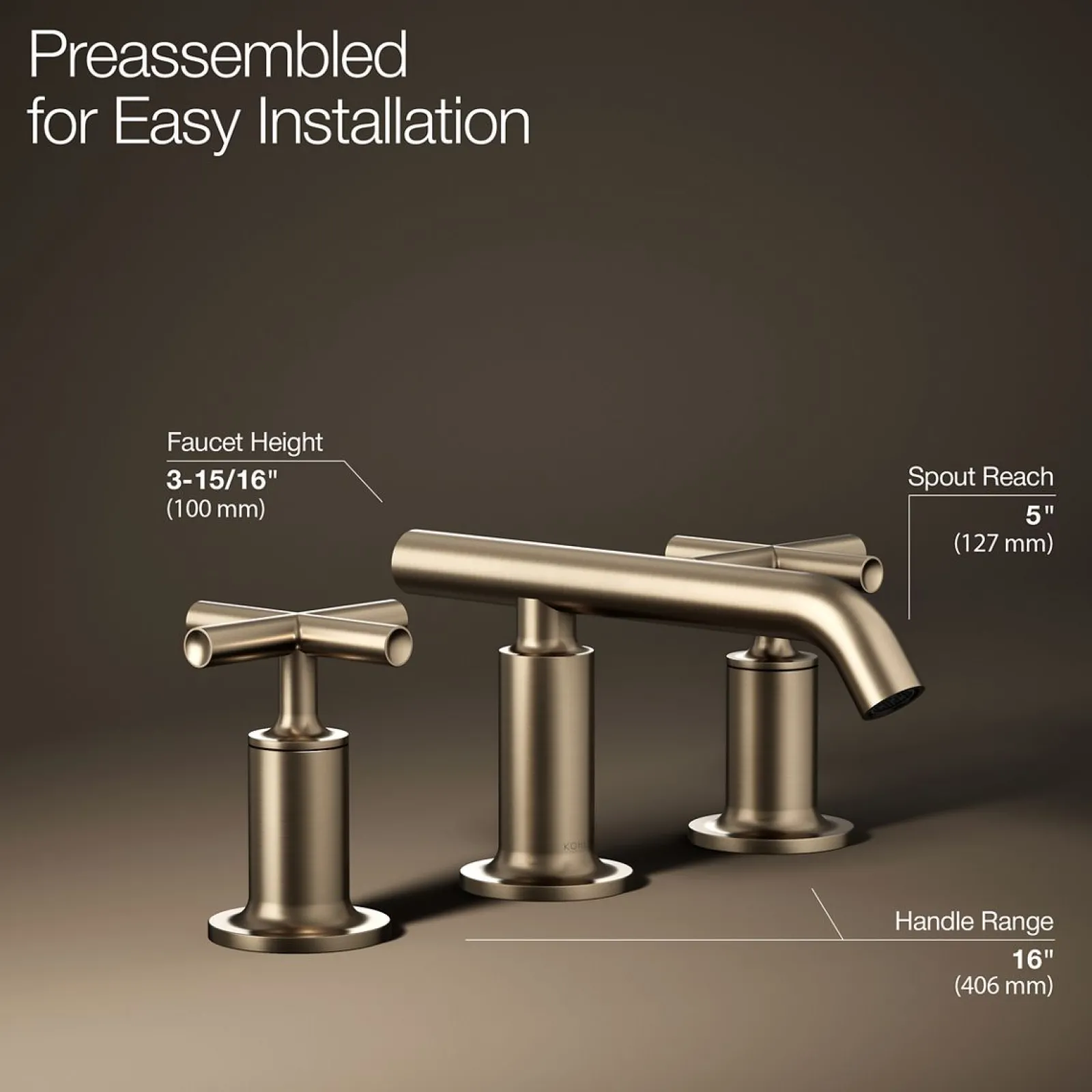 Widespread bathroom sink faucet with Cross handles, 1.2 gpm^Kohler Best