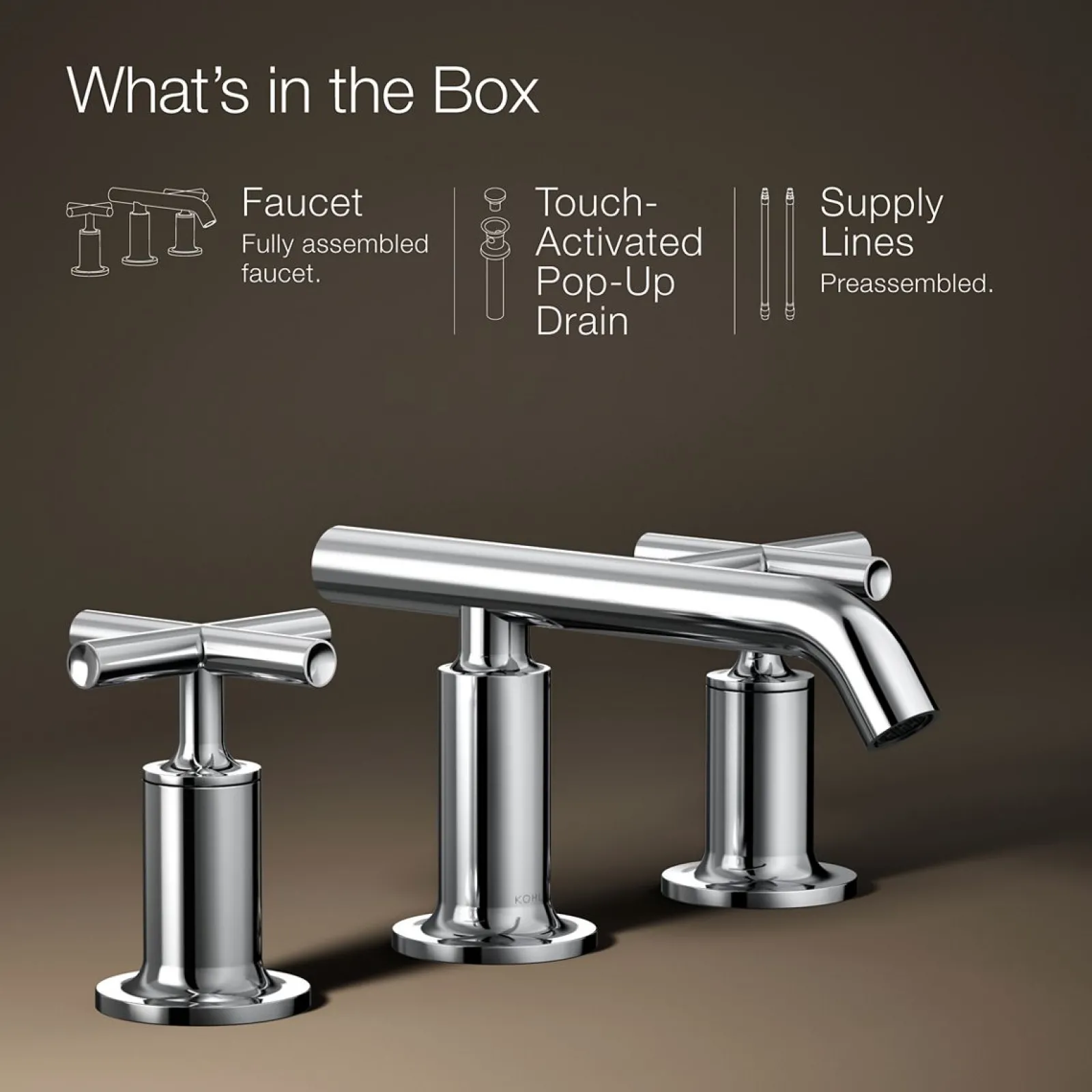 Widespread bathroom sink faucet with Cross handles, 1.2 gpm^Kohler Best