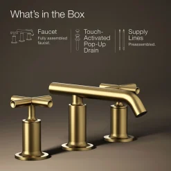 Widespread bathroom sink faucet with Cross handles, 1.2 gpm^Kohler Best