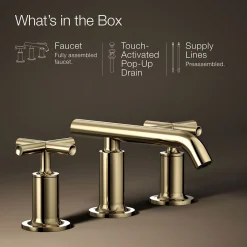 Widespread bathroom sink faucet with Cross handles, 1.2 gpm^Kohler Best