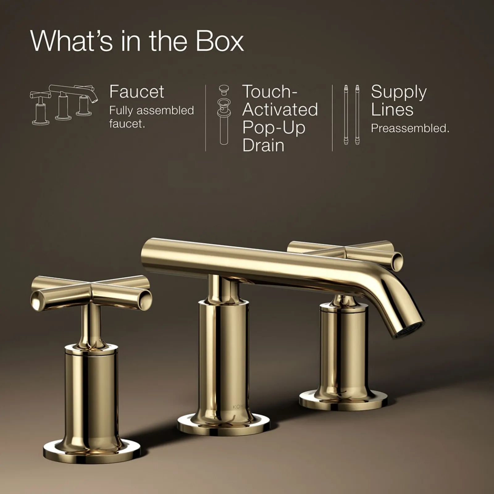 Widespread bathroom sink faucet with Cross handles, 1.2 gpm^Kohler Best