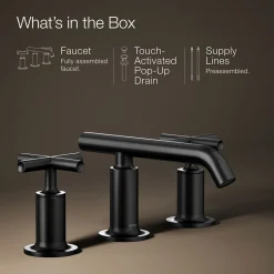 Widespread bathroom sink faucet with Cross handles, 1.2 gpm^Kohler Best