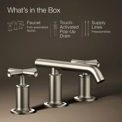 Widespread bathroom sink faucet with Cross handles, 1.2 gpm^Kohler Best