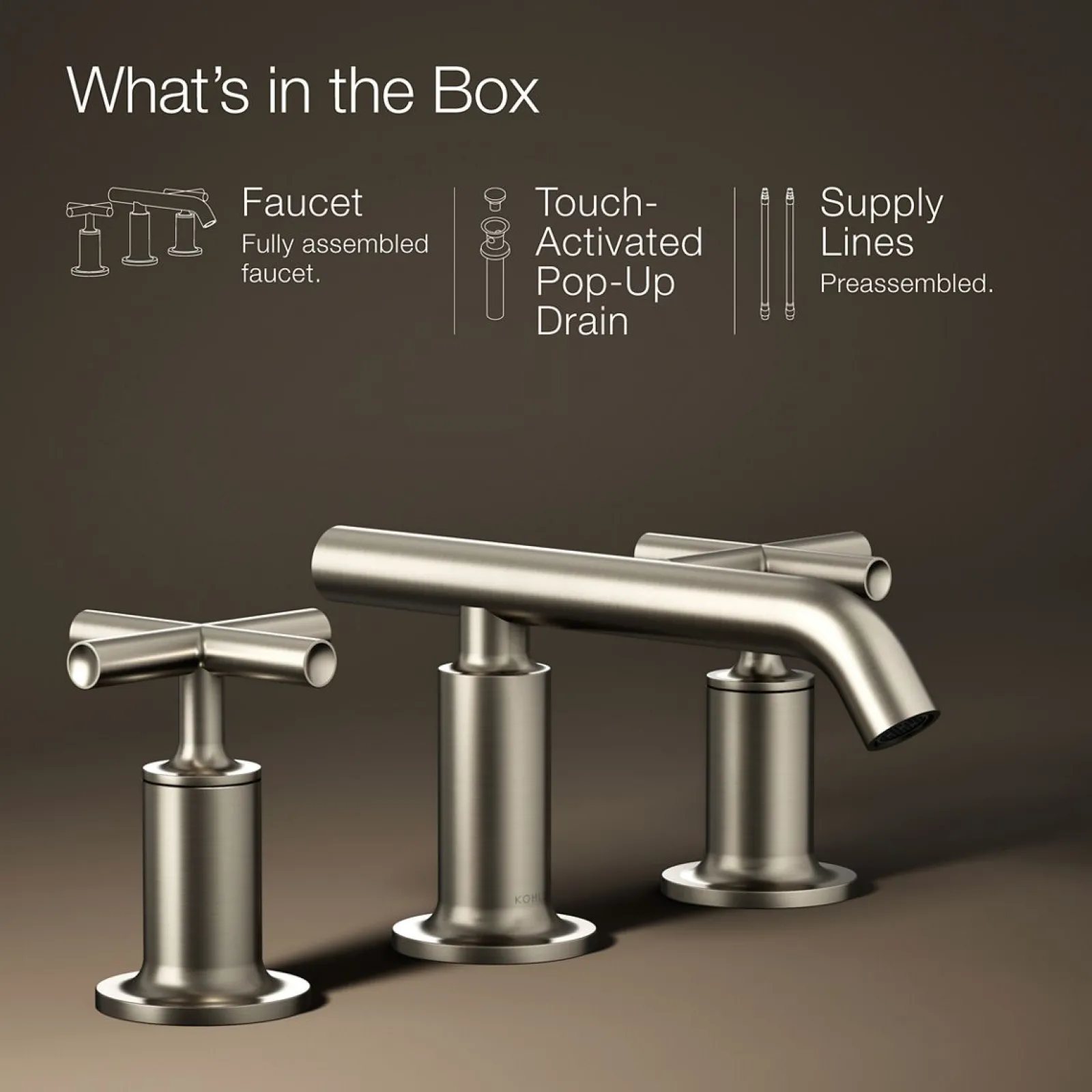 Widespread bathroom sink faucet with Cross handles, 1.2 gpm^Kohler Best