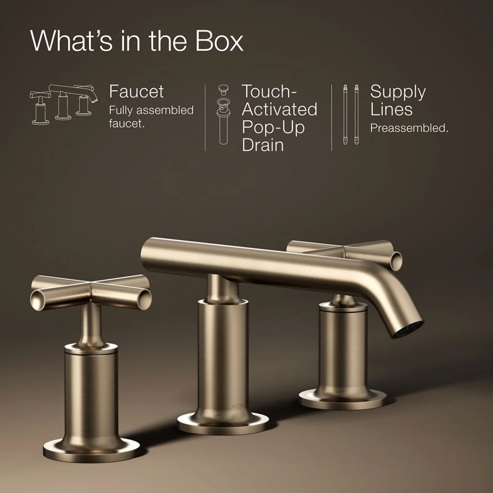 Widespread bathroom sink faucet with Cross handles, 1.2 gpm^Kohler Best