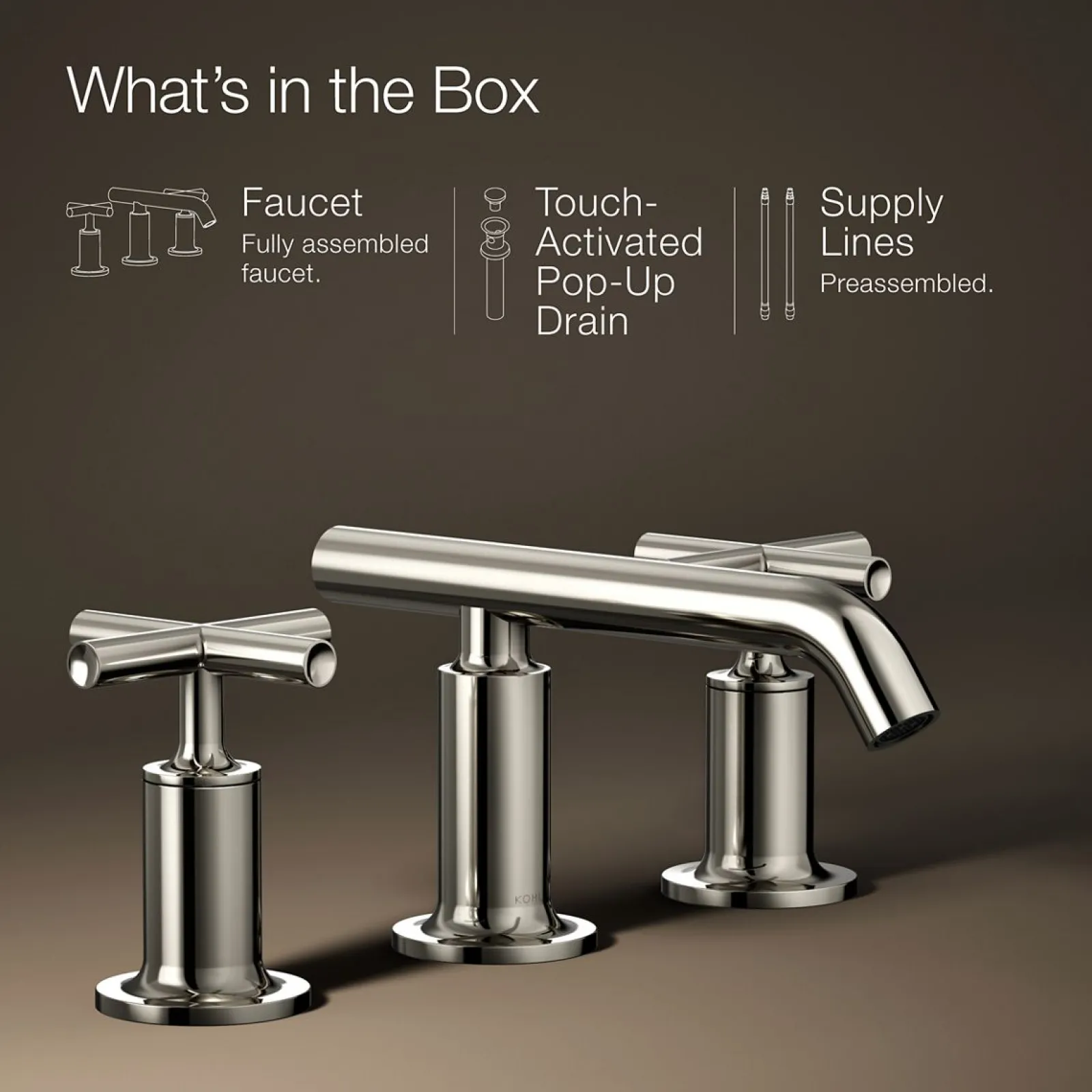 Widespread bathroom sink faucet with Cross handles, 1.2 gpm^Kohler Best