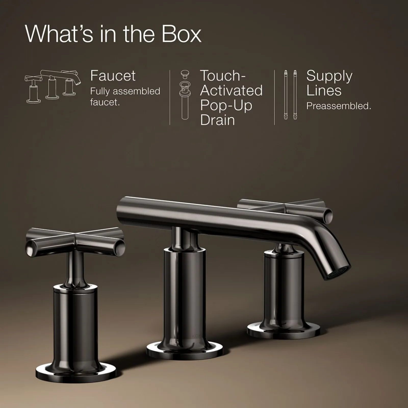 Widespread bathroom sink faucet with Cross handles, 1.2 gpm^Kohler Best