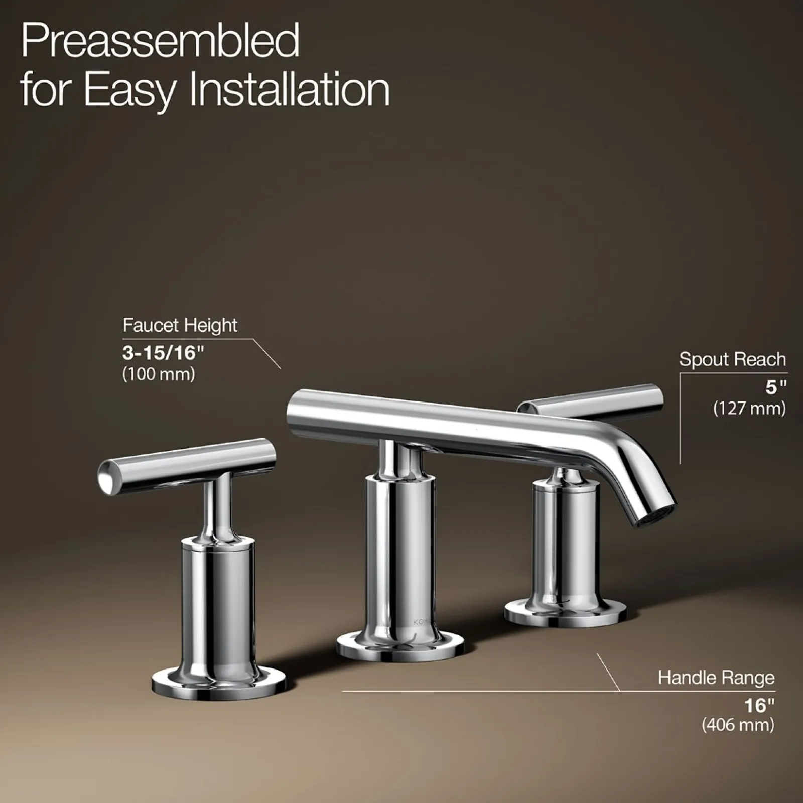 Widespread bathroom sink faucet with Lever handles, 1.2 gpm^Kohler